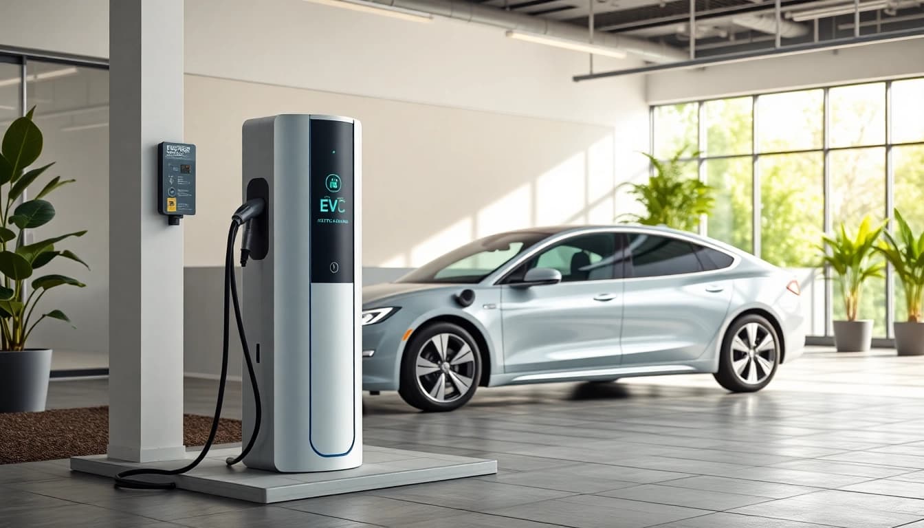 Discover efficient EV Charging Installation with a modern charger setup for electric vehicles.