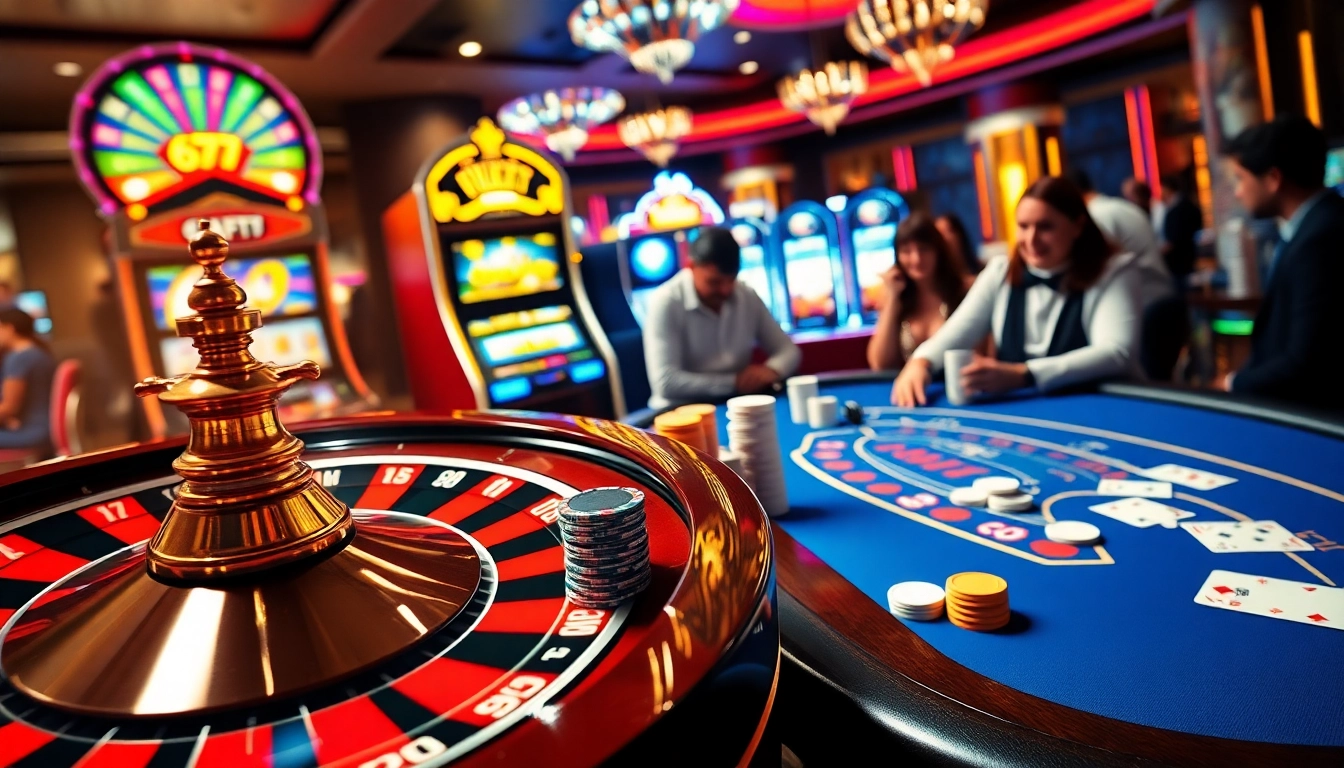 Players engaging with high-stakes games at a luxurious casino featuring 6L777 betting options.