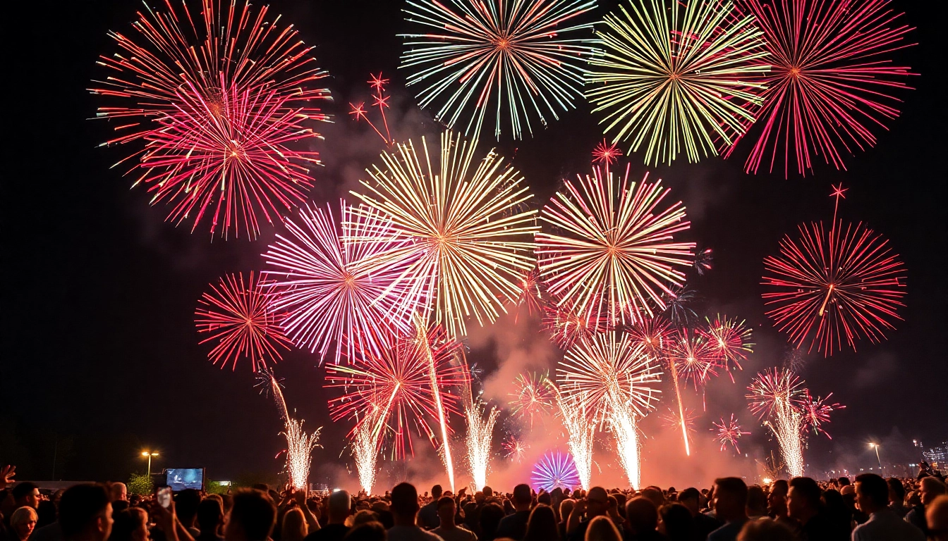 Celebrate with breathtaking fireworks for sale lighting up the night sky in a stunning display.