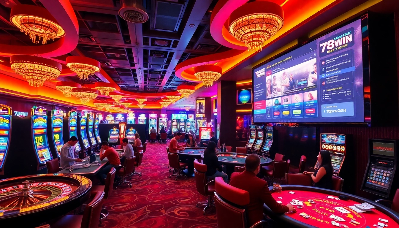 Engaged players at casino tables on trang chủ 78win enjoying vibrant gaming excitement.