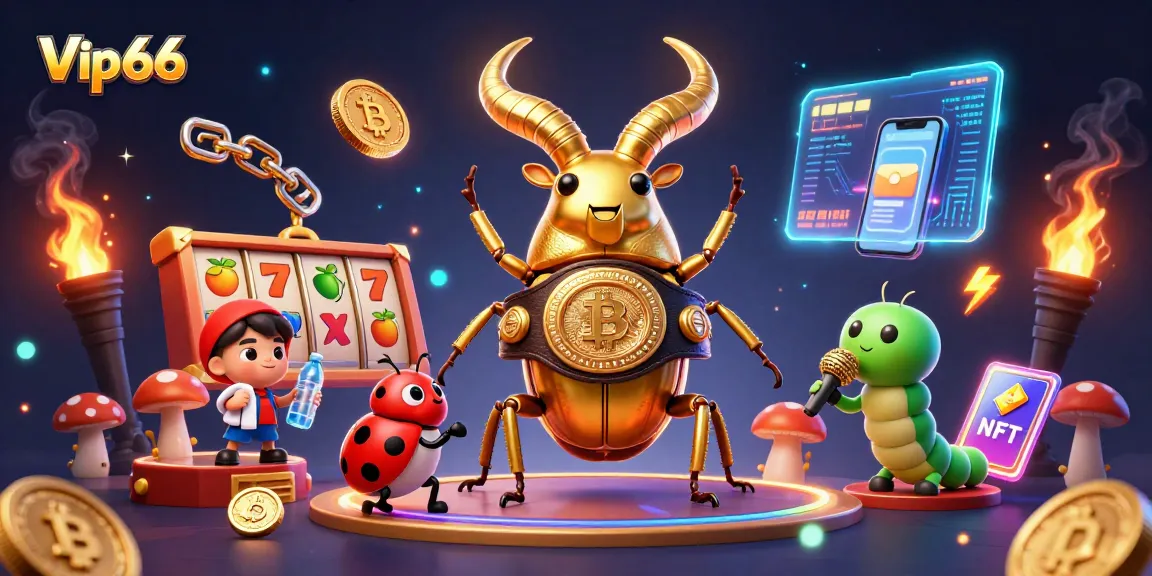Win big with Vip66 in a vibrant 3D casino scene filled with luck and excitement.