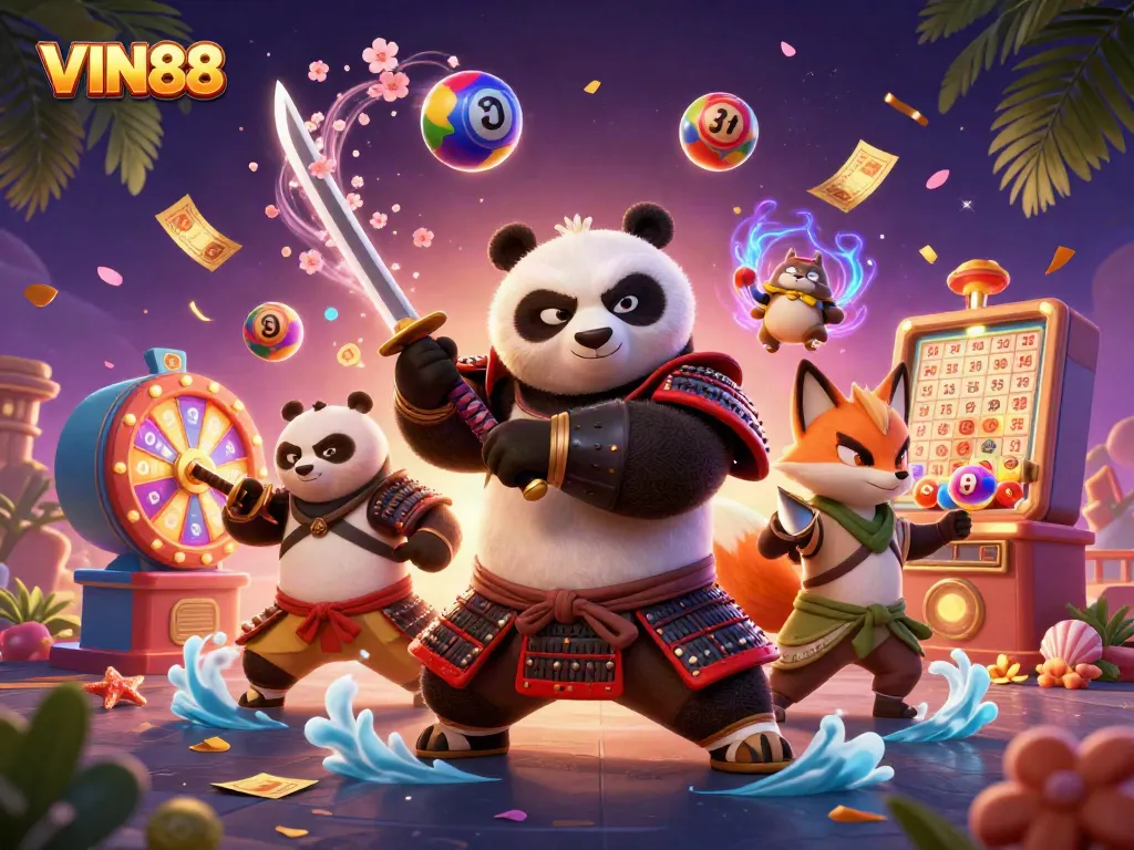 Engage with the thrilling games at VIN88, featuring dynamic characters and vibrant casino elements.