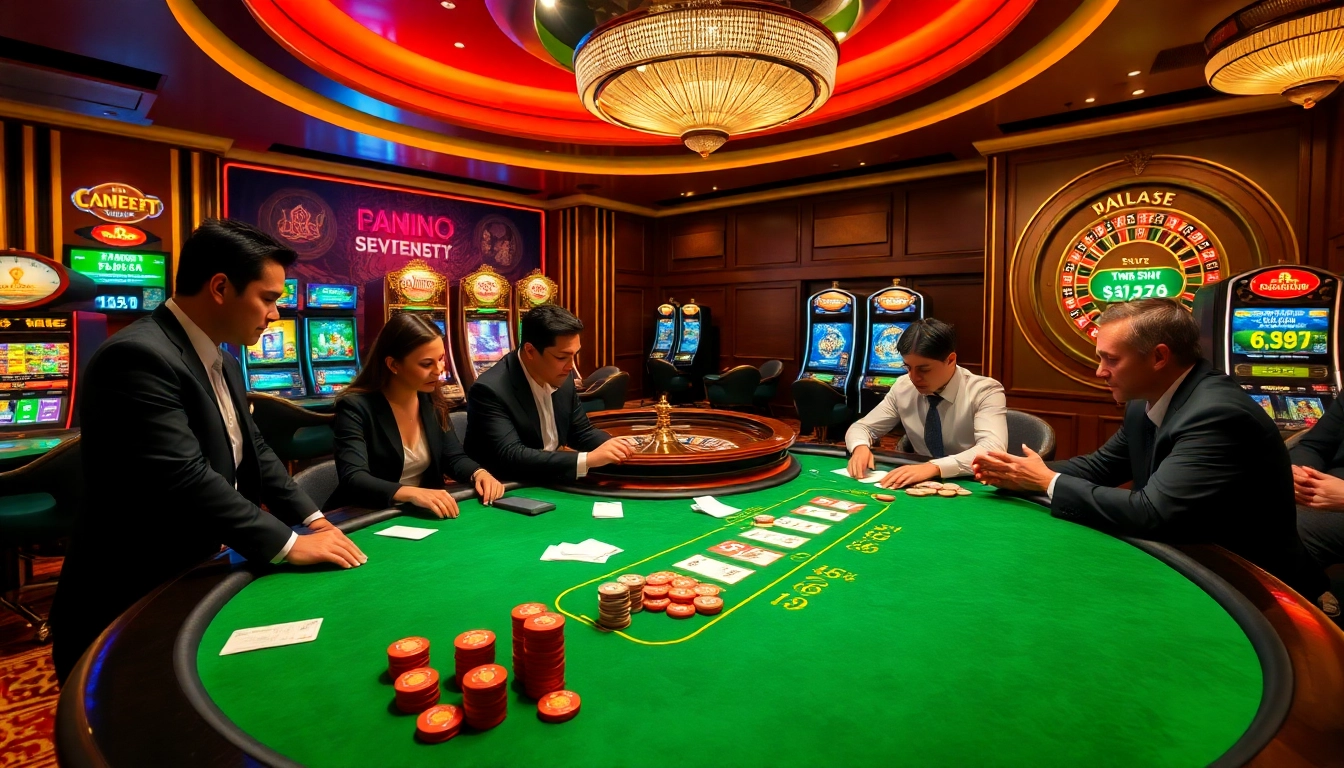 S8 gaming lounge with luxurious poker table and vibrant atmosphere filled with excitement.