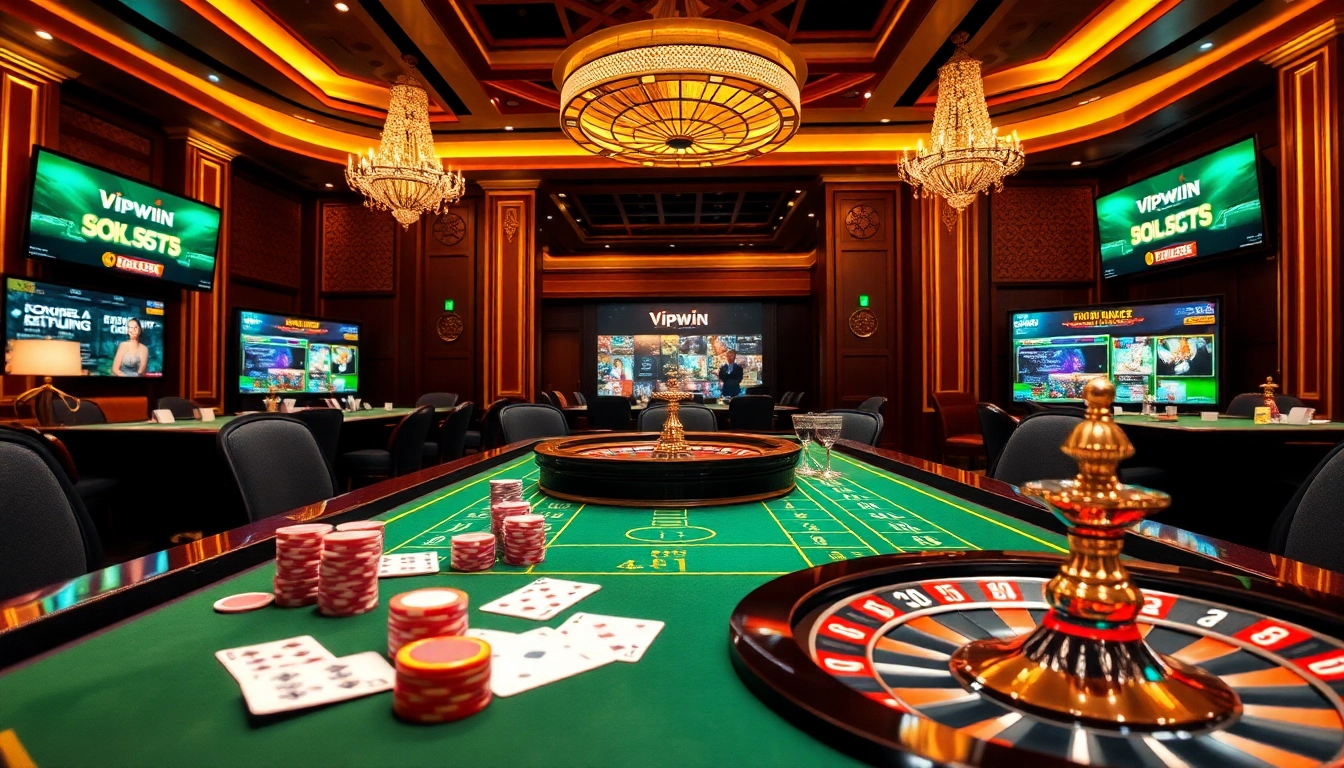 Players experiencing the luxury of the Vipwin online casino with vibrant tables and exciting games.