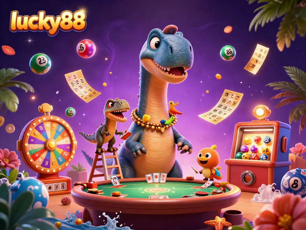 Experience thrilling wins with lucky88 in an engaging casino scene featuring vibrant lottery elements.