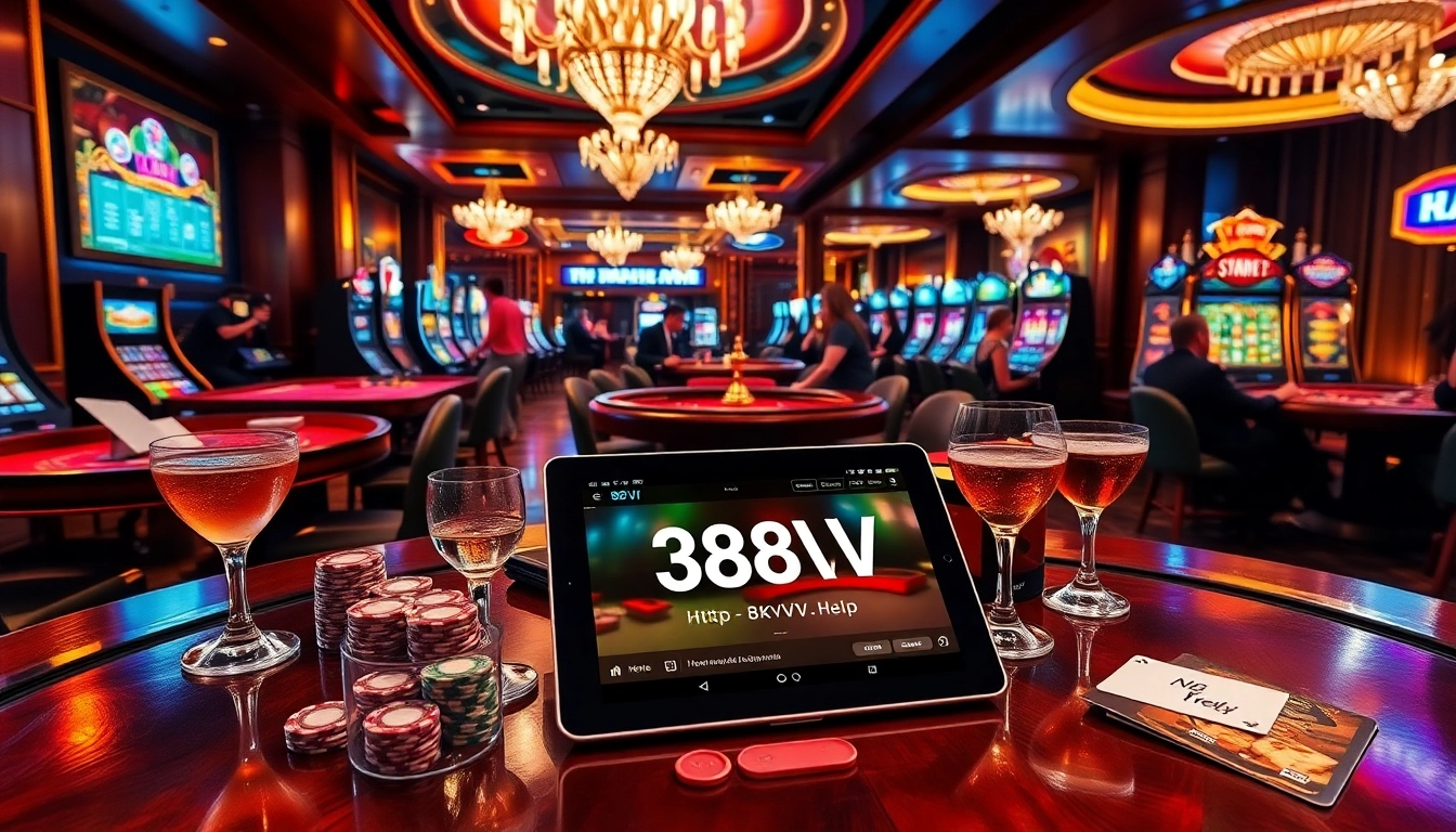 Experience luxury gambling at 88VV with advanced gaming interfaces and vibrant casino elements.