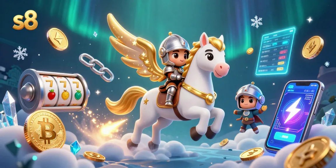 Play exciting games at s8 with dynamic slot symbols and a knight on a magical horse.