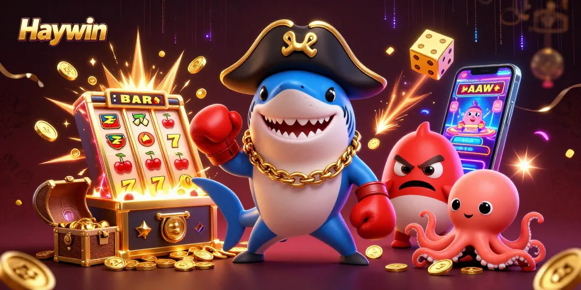 Haywin showcases thrilling jackpot wins with vibrant characters and dynamic casino elements.
