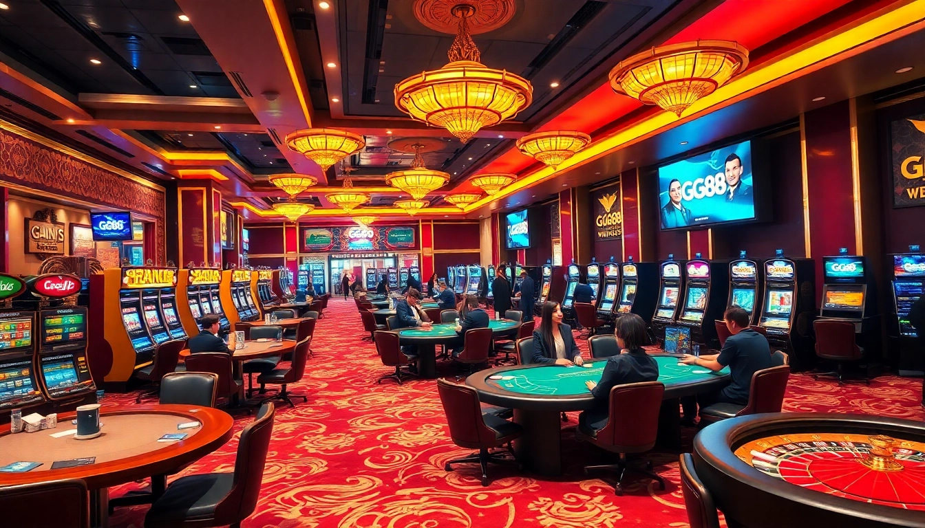 Experience the excitement of GG88 at a luxurious casino gaming floor.