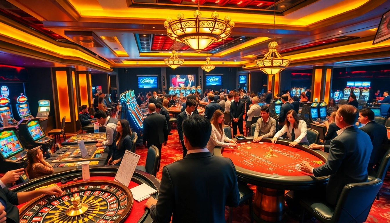Experience the excitement of gambling at Luck8 vip with vibrant casino tables and players.