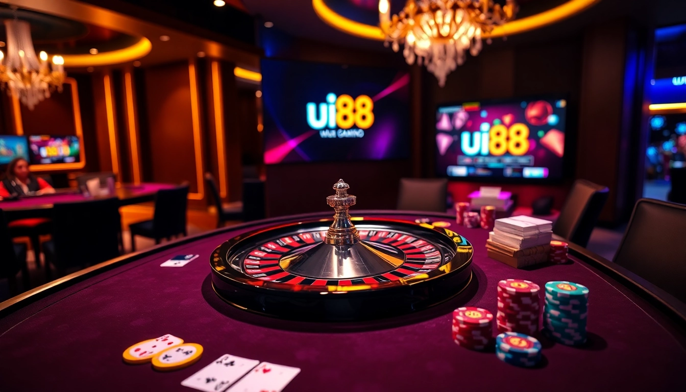 Experience exciting gameplay at uu88 with poker chips and vibrant casino elements.