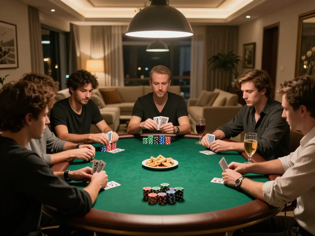 Players enjoy an intense high-stakes poker session at CM88's exclusive home game.