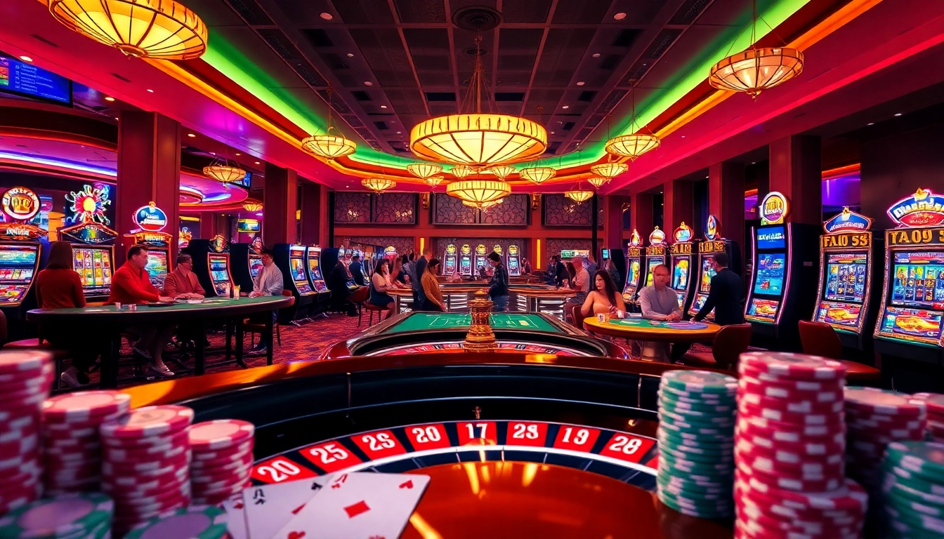 KJC players enjoying a thrilling casino experience at poker tables and roulette wheels.