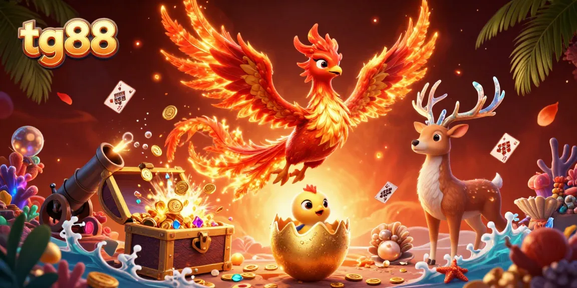 Experience thrilling wins at tg88 with vibrant phoenix elements and casino treasures