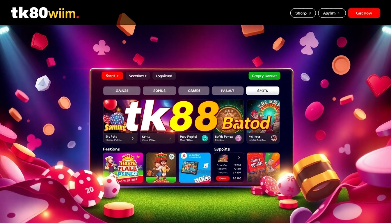 Engaging online gambling platform interface at tk88win.live showcasing games and sports betting.