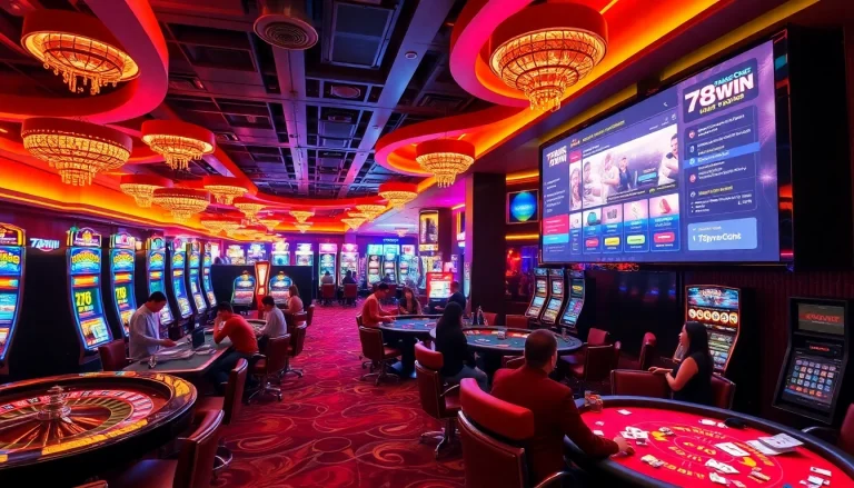 Engaged players at casino tables on trang chủ 78win enjoying vibrant gaming excitement.