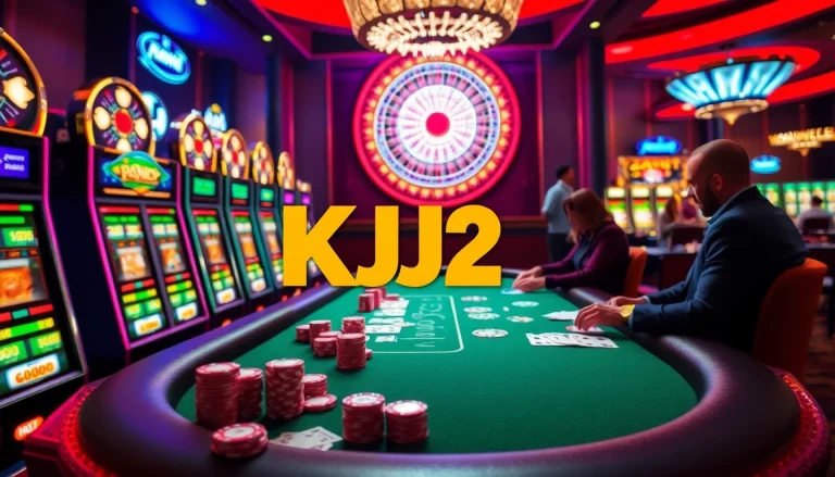 KJC AC 2 casino scene featuring poker tables, slot machines, and vibrant gaming atmosphere.
