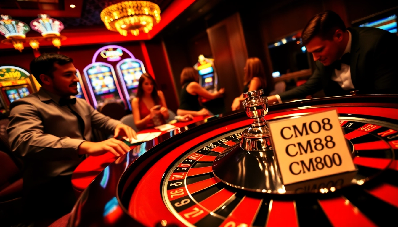 Experience the thrill of CM88 at the roulette table, where players savor every winning moment in a bustling casino.