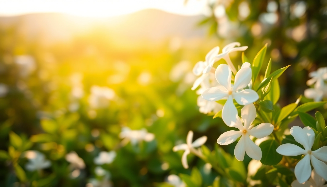 Admiring jasmine flowers blooming gracefully in a bright garden.