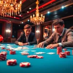 Experience thrilling action at the USBET gaming table with vibrant poker chips and cards.