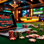 Experience excitement at USBET with a vibrant casino scene showcasing online betting, roulette, and poker.