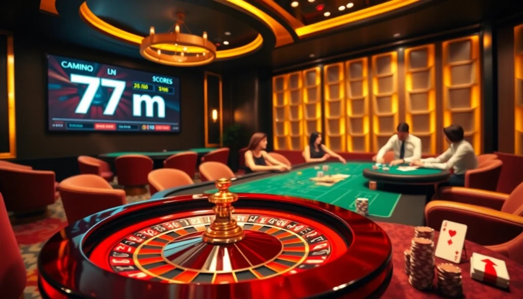 Experience the thrill of 7m betting scores at an elegant casino table with players in action.