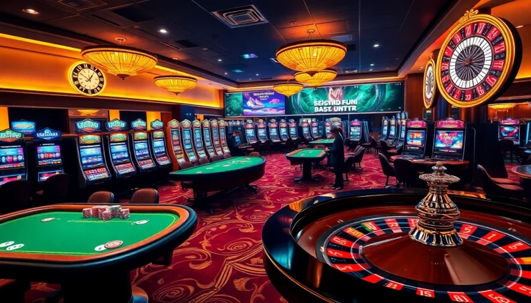 Experience the thrill of sky88 fun with vibrant casino tables and lively gaming action.