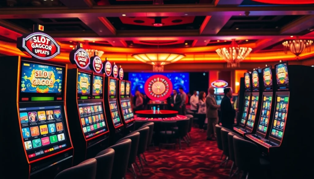 Engage with the Slot Gacor experience at vibrant casino machines showcasing excitement and winning opportunities.