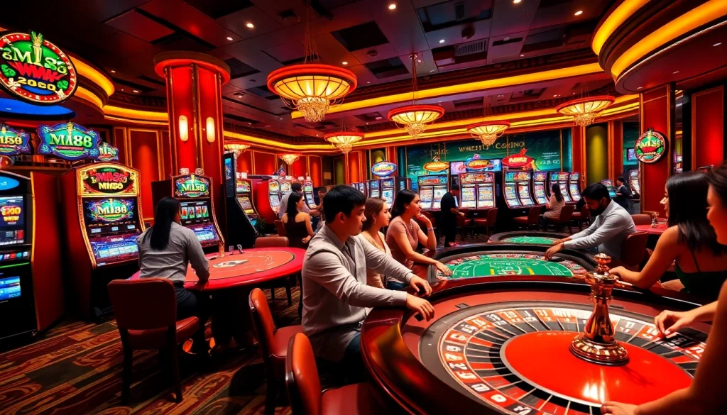 Experience the excitement at MM88 casino with vibrant slot machines and engaging poker tables.