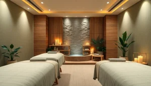 Captivating spa ads showcasing a serene massage room with soothing décor.