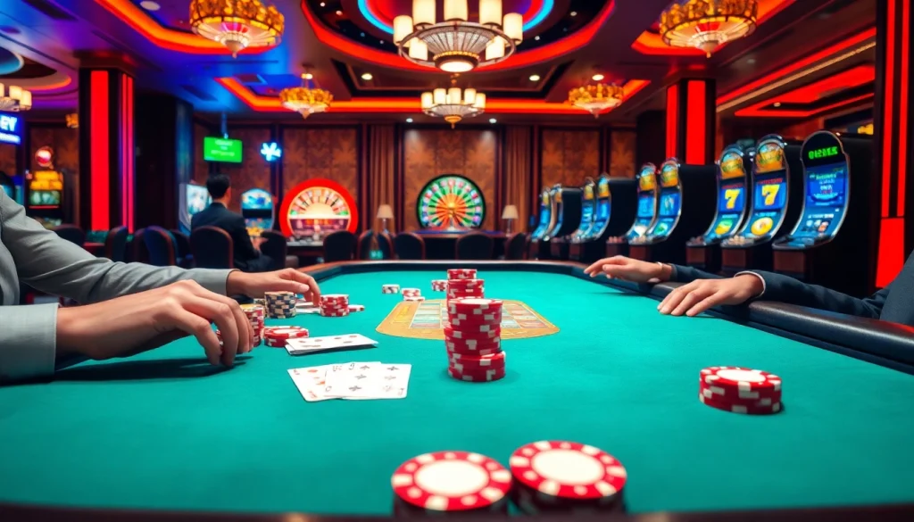 Experience the excitement of Nhà cái VSBET with high-stakes poker action and luxury casino ambiance.