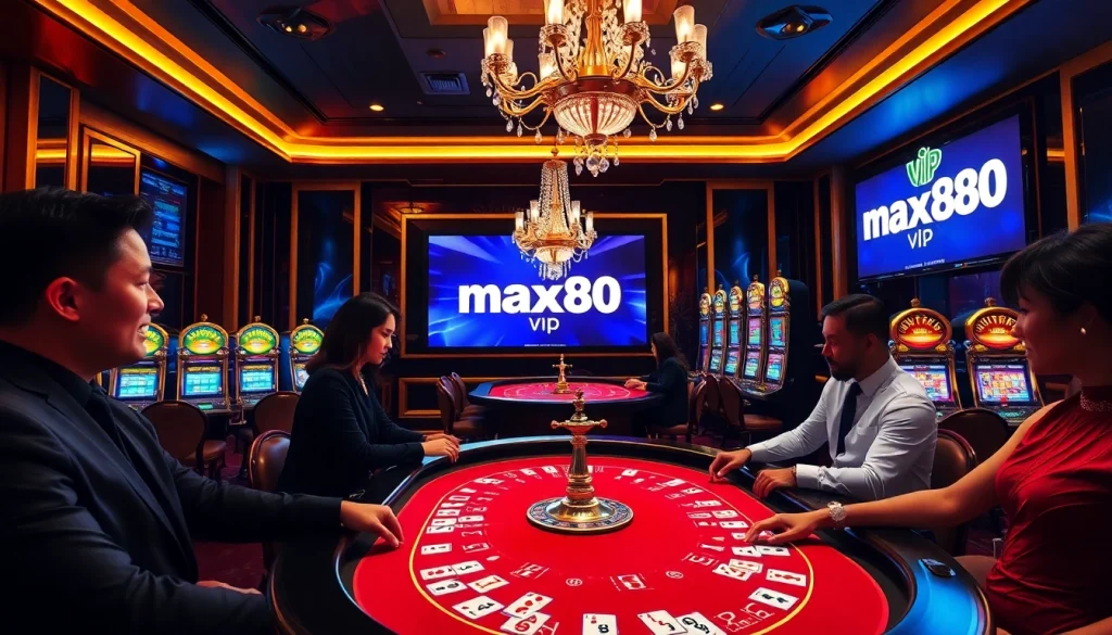 Players enjoying high-stakes poker in the luxurious max88 vip casino environment.