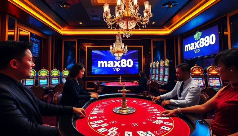 Players enjoying high-stakes poker in the luxurious max88 vip casino environment.
