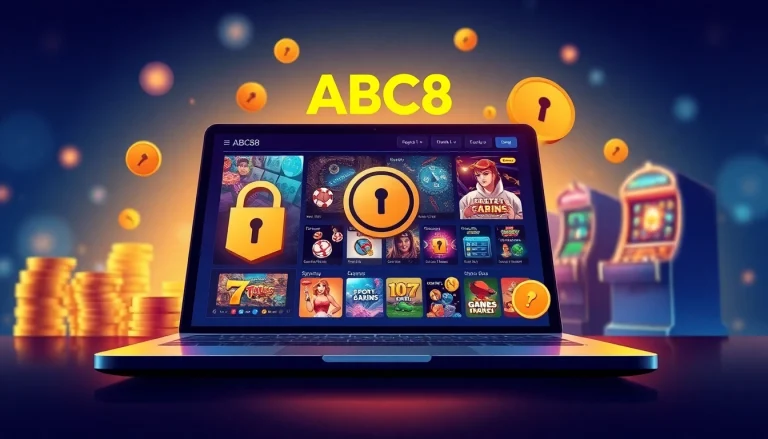 Experience the thrilling online gambling at ABC8 with a modern gaming interface showcasing exciting games.