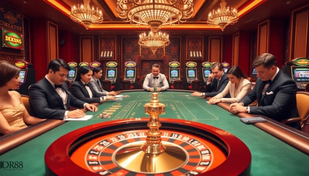 Experience high-stakes poker action at DR88's luxurious casino.
