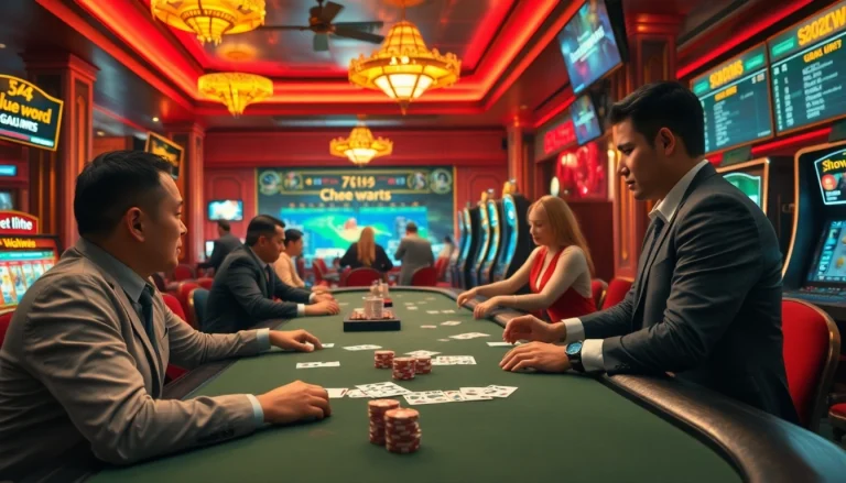 Exciting online casino scene featuring players engaging on dagawin.live, with vibrant colors and immersive gaming elements.