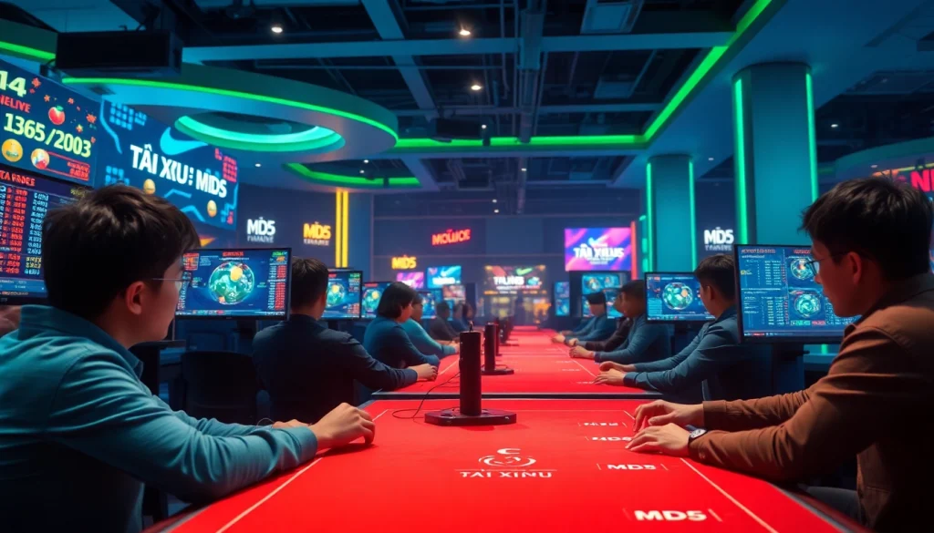 Engaged players enjoying Tài Xỉu MD5 online gaming at https://taixiumd5.world, showcasing excitement and transparency.