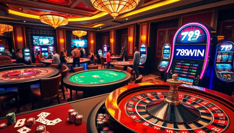 Experience the thrill of winning at 789WIN with luxury casino tables and vibrant games.