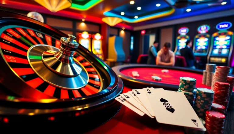 Experience the thrill of KP88 at a luxurious casino featuring roulette, poker, and slot machines.