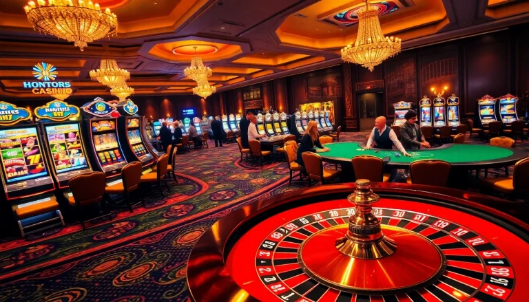 Players enjoying the excitement of gambling at http://gk88t2.com/ with a roulette table in a luxurious casino setting.
