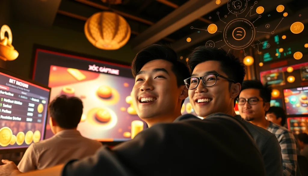 Xóc đĩa online game experience with players engaging and vibrant betting screens.