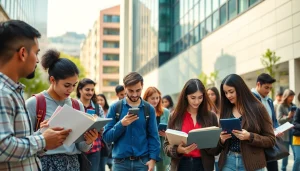 Dynamic learning scene at Bahçeşehir University, highlighting vibrant student life and collaboration as they prepare to apply.
