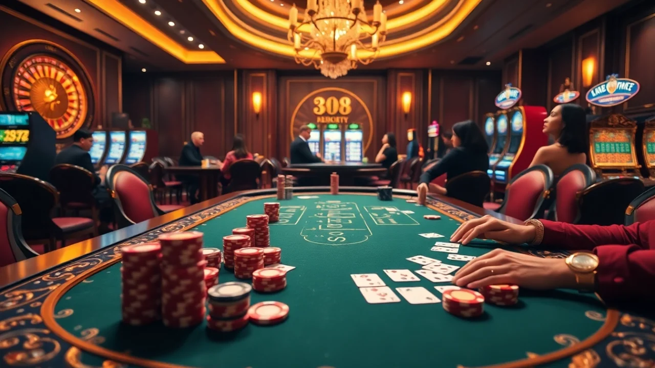 High-stakes gaming action featuring kp88 poker chips and an elegant casino table.