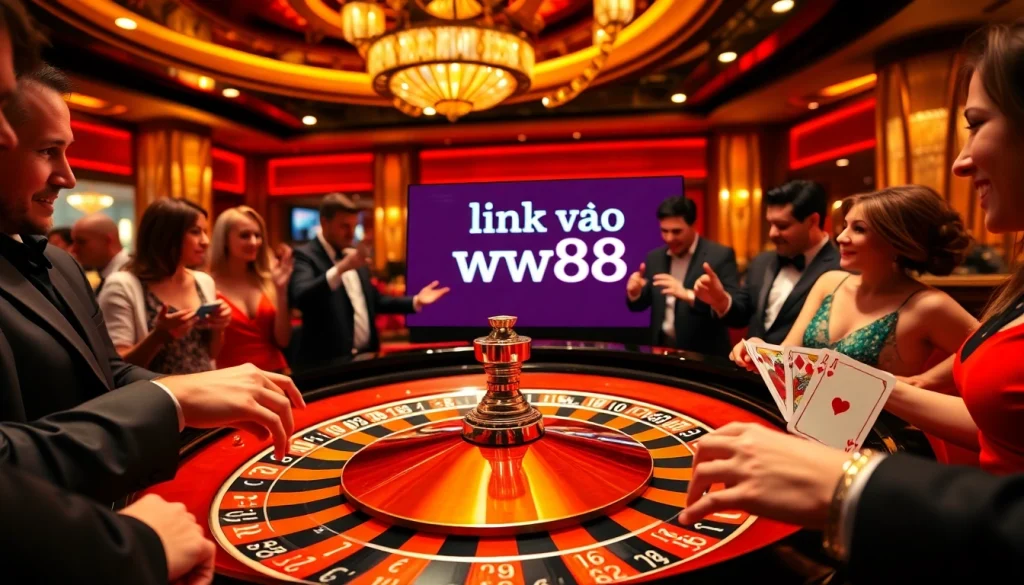 Engaging players at a casino table exploring link vào ww88 for enhanced betting strategies.
