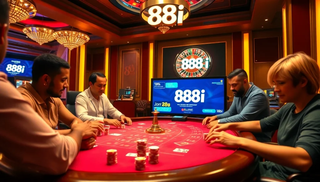 Experience thrilling gameplay at 88i with vibrant casino tables and poker chips.