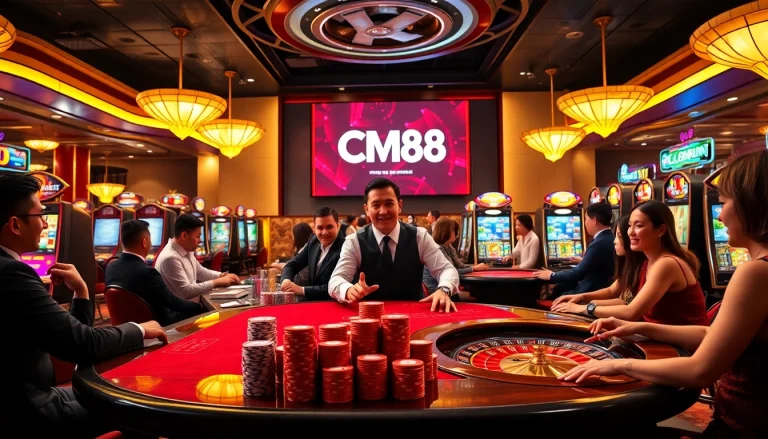 Players enjoying thrilling games at CM88 casino with vibrant table setups and modern interfaces.