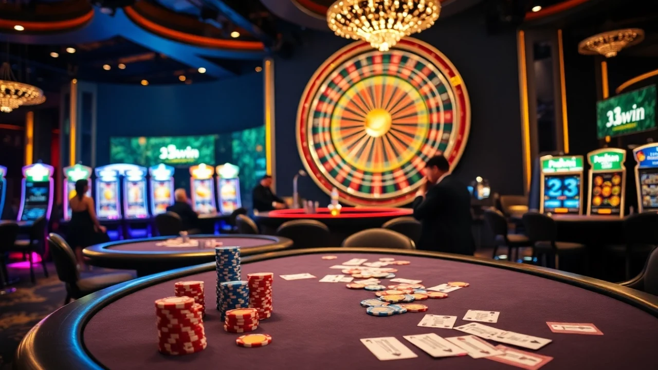 Experience high-stakes excitement at the 33win casino with beautiful tables and vibrant games.