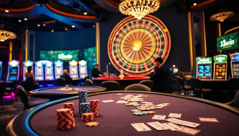 Experience high-stakes excitement at the 33win casino with beautiful tables and vibrant games.