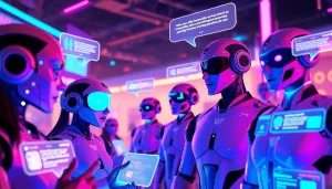 Engaging NSFW AI chatbots in a vibrant digital setting, showcasing innovative interactions.