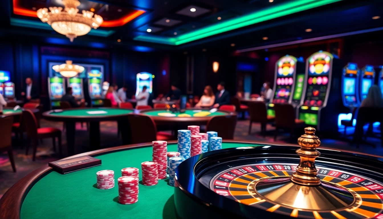 Experience the excitement of gambling at https://i9bet.ren/ with a vibrant casino scene featuring roulette and poker.